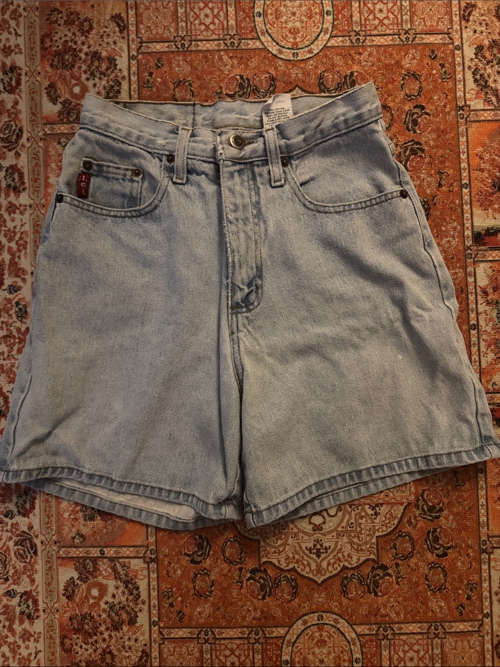 Light Blue High-Rise Denim Shorts by LEI